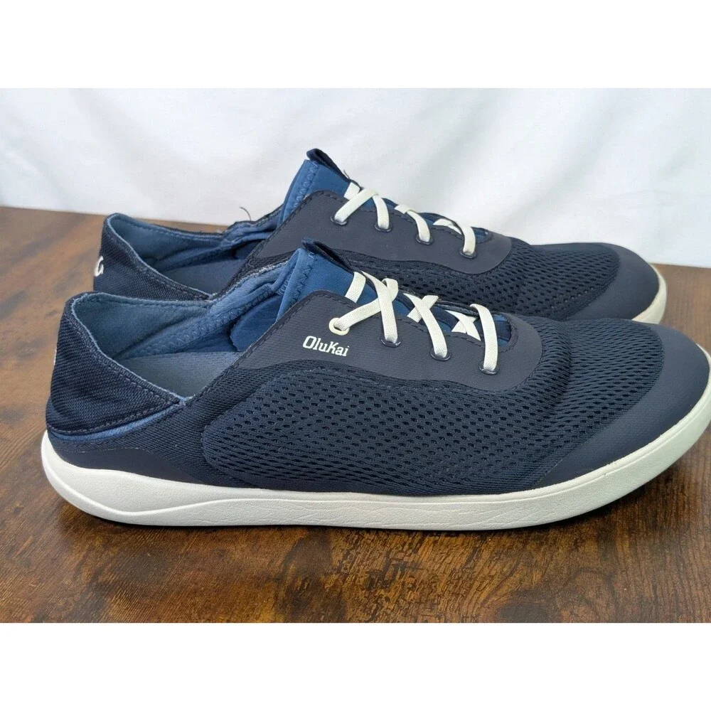 OluKai Shoes Mens US Size 13 EU 46 Moku Pae Blue Mesh Sneakers Lightweight